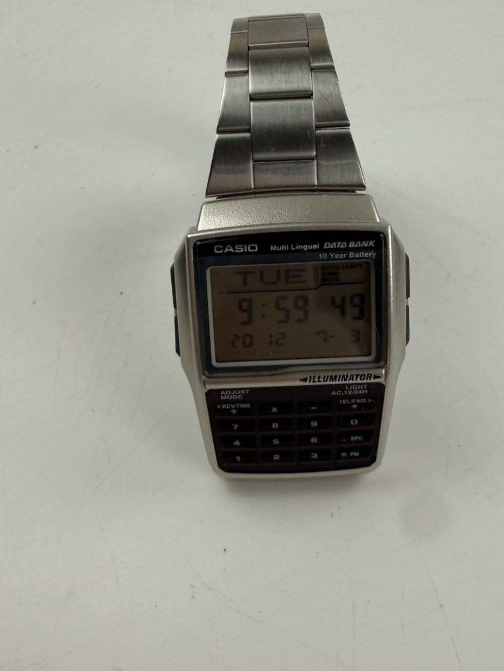 Casio Databank Calculator DBC-32 Multilingual Illuminator Mens Watch 30MM